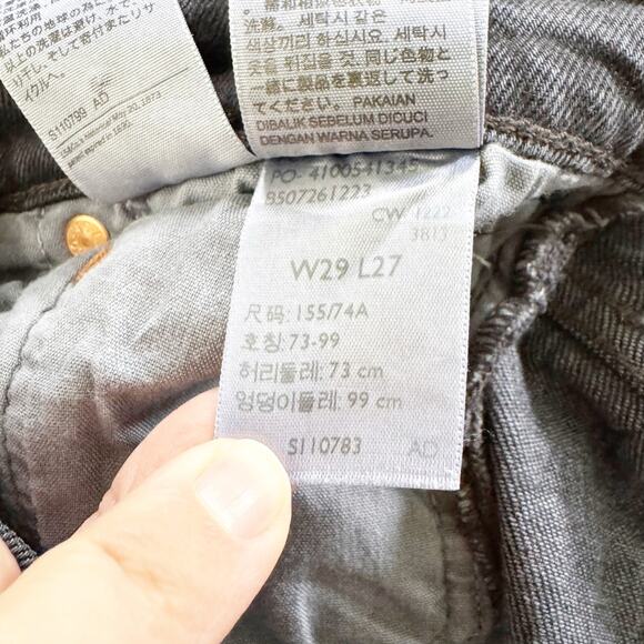 Levi’s Premium Ribcage Straight Ankle Jeans Button Fly Faded Black 29 x 27 BIG E - Picture 12 of 14